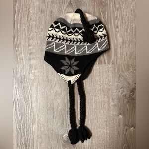 Snowflake Pattern Knitted Winter Earflap Beanie